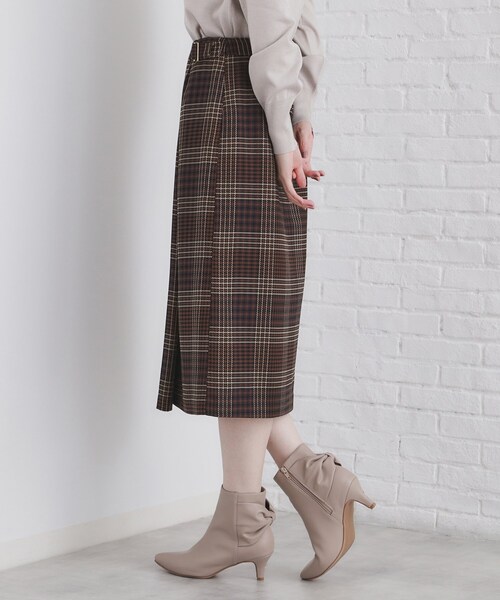 index（インデックス）の「◆チェックAラインスカート【洗濯機洗い可/イージーアイロン】（スカート・レディース・ブラウン系その他2/ネイビー系1・36/38/40/42）」の13枚目の写真