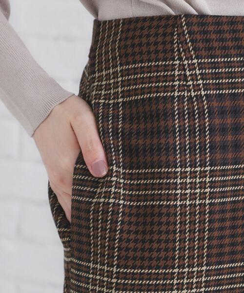 index（インデックス）の「◆チェックAラインスカート【洗濯機洗い可/イージーアイロン】（スカート・レディース・ブラウン系その他2/ネイビー系1・36/38/40/42）」の18枚目の写真