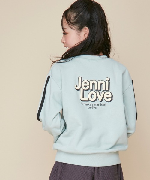 JENNI love(ジェニィラブ)の「【コットン100%】そでラインリボントレーナー(スウェット・キッズ・アイボリー/ブラウン/ミント・160cm/150cm/140cm/130cm)」の3枚目の写真