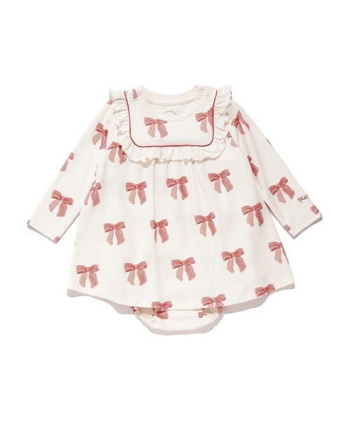★完売品★ 【BABY】リボン柄ロンパース セール】【BABY】リボン柄ロンパース（ロンパース）｜gelato