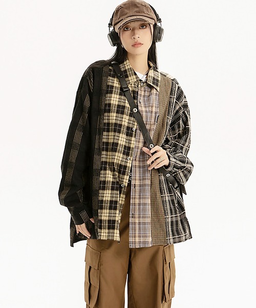 売り切れました☆麻 チェックシャツ kutir シャツ アソートピスチェックシャツ メンズ レディース