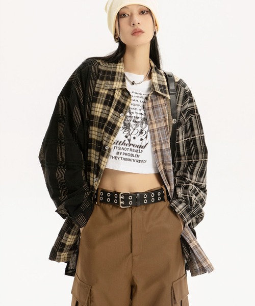 Sibra(シブラ)の「ウェンディーズ風切り替えチェックシャツ(シャツ/ブラウス・レディース・ブラック・M)」の13枚目の写真