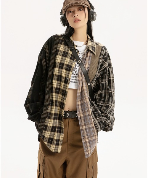 Sibra(シブラ)の「ウェンディーズ風切り替えチェックシャツ(シャツ/ブラウス・レディース・ブラック・M)」の11枚目の写真