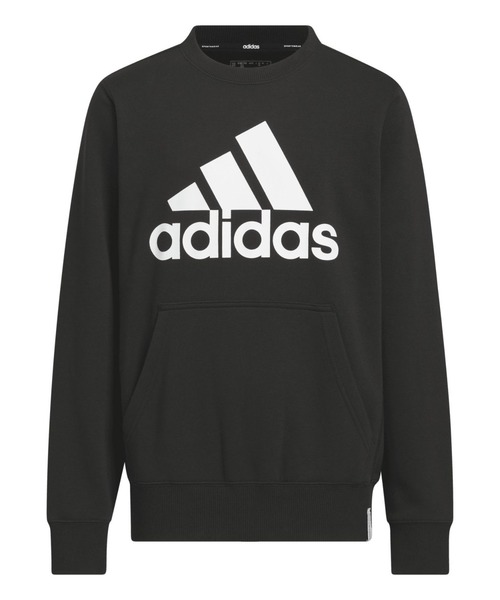 adidas（アディダス）の「アディダス adidas キッズ エッセンシャルズ プラス ルーズフィット ビッグロゴ フレンチテリー スウェットシャツ（スウェット・キッズ・グレー/ブラック/ネイビー/ブルー系その他/ラベンダー/レッド・110cm/120cm/130cm/140cm/150cm/160cm）」の2枚目の写真