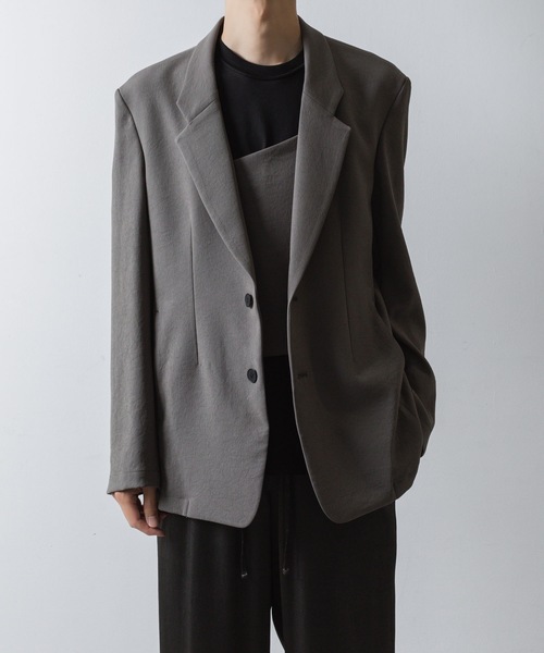 VEIN （ヴェイン）の「PE カルゼ 2B JKT / PE KERSEY 2B JKT（テーラードジャケット・メンズ・ブラック/ライトベージュ/グレー・1/2/3）」の4枚目の写真