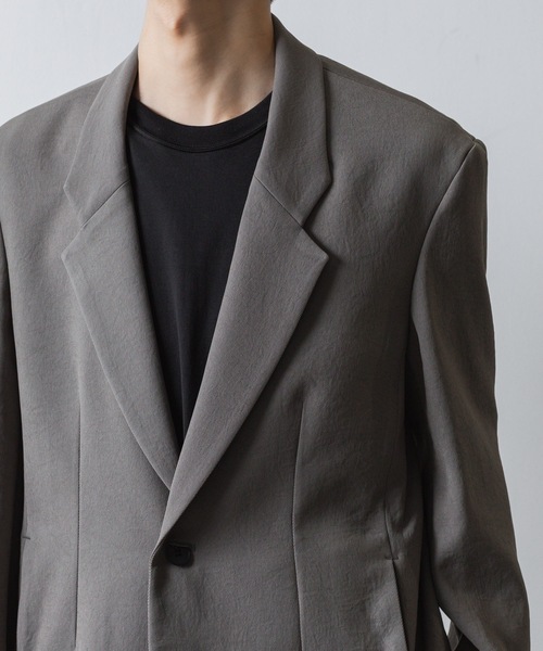 VEIN （ヴェイン）の「PE カルゼ 2B JKT / PE KERSEY 2B JKT（テーラードジャケット・メンズ・ブラック/ライトベージュ/グレー・1/2/3）」の10枚目の写真