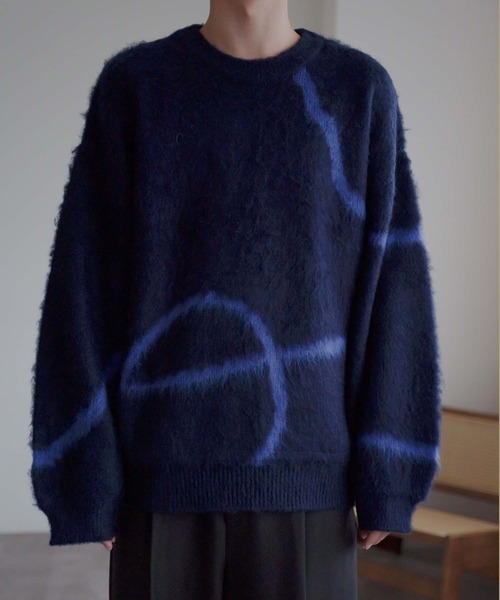 epnok(エプノック)の「モヘアライクラインシャギーニット(ニット/セーター・メンズ・ネイビー/ブラック/グレイッシュベージュ・SMALL/MEDIUM/LARGE)」の13枚目の写真