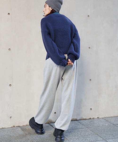 Auntie Rosa Holiday(アンティローザホリデー)の「ラインリブハーフジップニット(ニット/セーター・レディース・ネイビー/ブルー/アイボリー・FREE)」の21枚目の写真