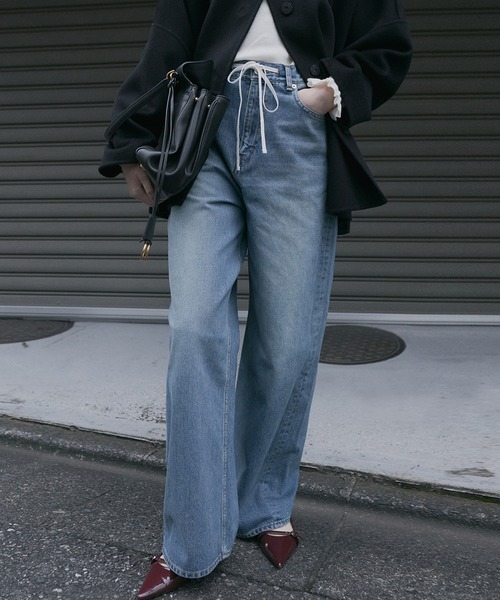 LE CIEL BLEU（ルシェルブルー）の「ドローストリングバギーシーンズ / Drawstring Baggy Jeans（デニムパンツ・レディース・グレー/ブルー・36/34/38）」の12枚目の写真