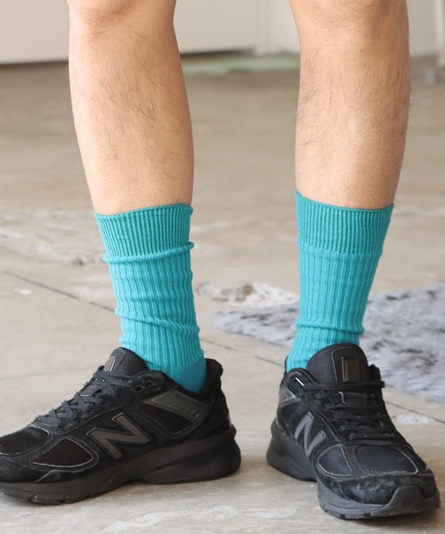 Healthknit(ヘルスニット)の「Healthknit/ヘルスニット リブパイル 靴下 2026新作 再入荷(ソックス/靴下・メンズ・カーキ/ブラック/ホワイト/ブルー/コーラル/パープル/ベージュ・25-27CM)」の12枚目の写真