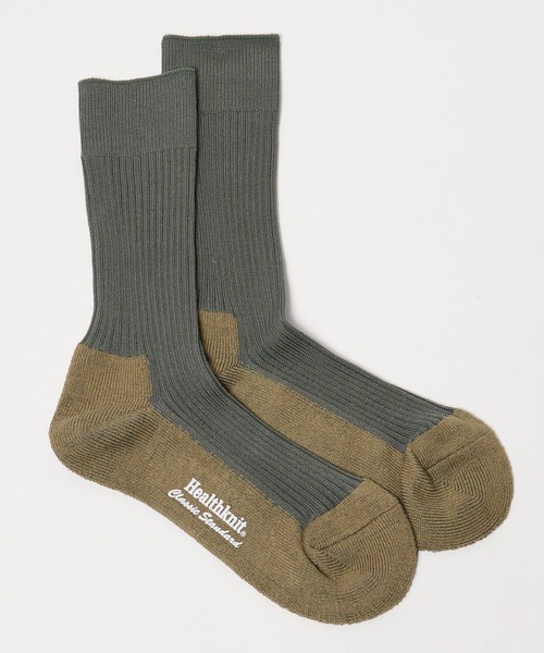 Healthknit(ヘルスニット)の「Healthknit/ヘルスニット リブパイル 靴下 2026新作 再入荷(ソックス/靴下・メンズ・カーキ/ブラック/ホワイト/ブルー/コーラル/パープル/ベージュ・25-27CM)」の21枚目の写真
