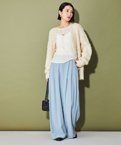 CITEN（シテン）の「＜CITEN＞ループフリンジカーディガン（カーディガン/ボレロ・レディース・ベージュ/ブラック/オフホワイト・FREE）」の6枚目の写真