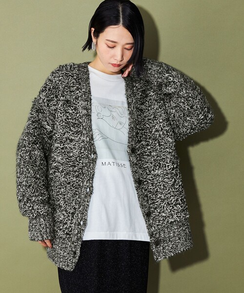 CITEN（シテン）の「＜CITEN＞ループフリンジカーディガン（カーディガン/ボレロ・レディース・ベージュ/ブラック/オフホワイト・FREE）」の7枚目の写真