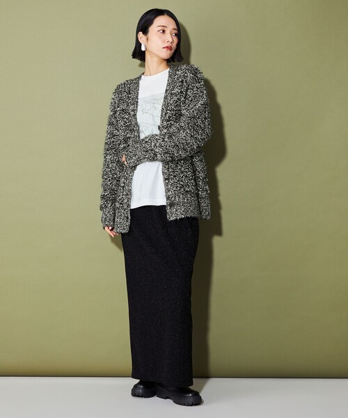 CITEN（シテン）の「＜CITEN＞ループフリンジカーディガン（カーディガン/ボレロ・レディース・ベージュ/ブラック/オフホワイト・FREE）」の8枚目の写真