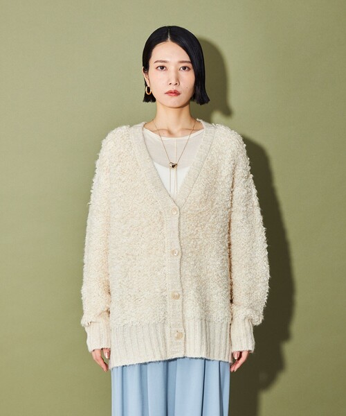 CITEN（シテン）の「＜CITEN＞ループフリンジカーディガン（カーディガン/ボレロ・レディース・ベージュ/ブラック/オフホワイト・FREE）」の12枚目の写真