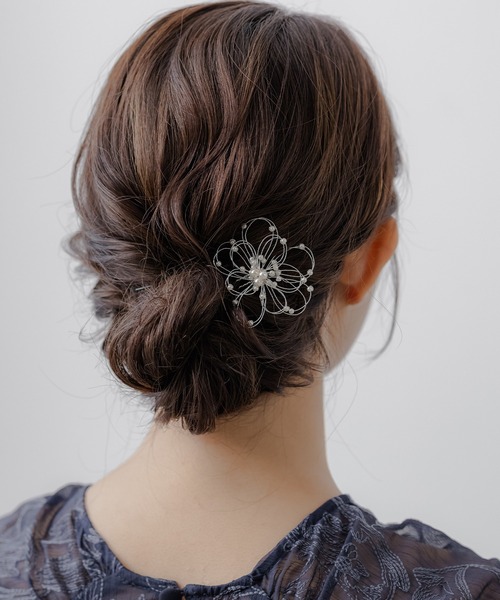 ヘアコーム パーツ Made in JAPAN パール＆ビーズヘアコーム