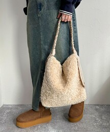 グログランハンドルプードルボアトートバック