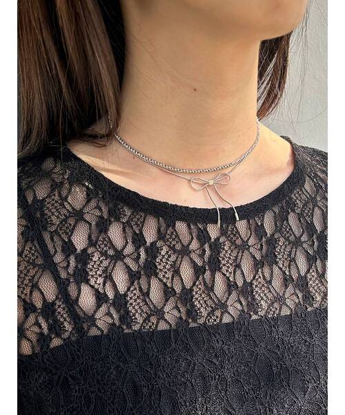 MURUA（ムルーア）の「2WAYリボンチョーカー（チョーカー・レディース・シルバー・FREE）」の3枚目の写真