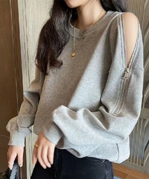 leune（ルネ）の「オープンショルダーZIPスウェット/デザイントレーナー（スウェット）」