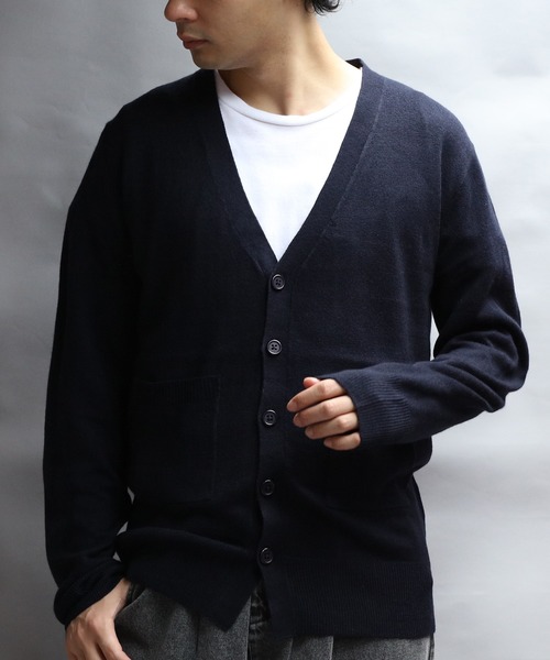 ８(eight)（エイト）の「カシミヤタッチVネックカーディガン（カーディガン/ボレロ・メンズ・ホワイト/ブラック/ベージュ/ネイビー/ワインレッド/杢グレー/グレー系その他/ブルー系その他・SMALL/MEDIUM/LARGE/X-LARGE）」の6枚目の写真