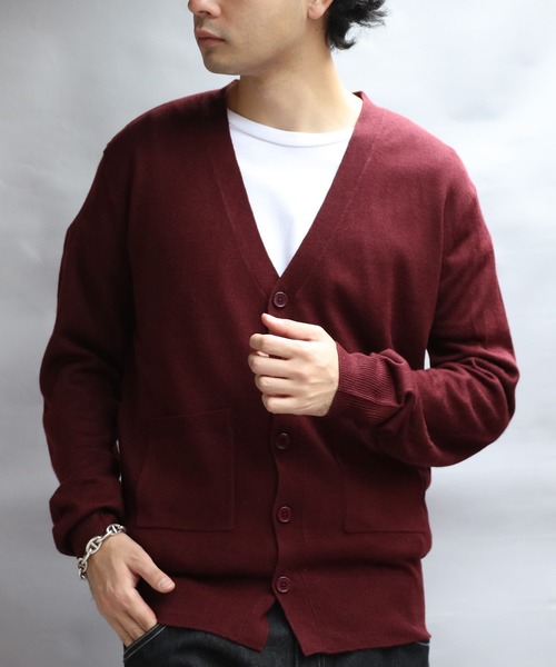 ８(eight)（エイト）の「カシミヤタッチVネックカーディガン（カーディガン/ボレロ・メンズ・ホワイト/ブラック/ベージュ/ネイビー/ワインレッド/杢グレー/グレー系その他/ブルー系その他・SMALL/MEDIUM/LARGE/X-LARGE）」の8枚目の写真
