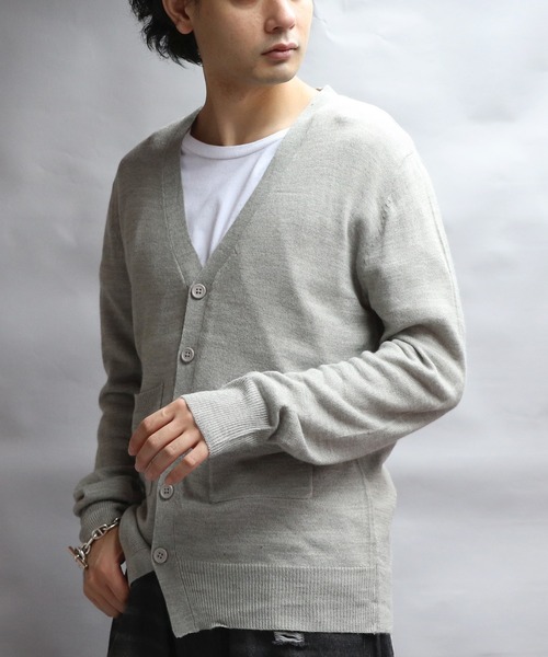 ８(eight)（エイト）の「カシミヤタッチVネックカーディガン（カーディガン/ボレロ・メンズ・ホワイト/ブラック/ベージュ/ネイビー/ワインレッド/杢グレー/グレー系その他/ブルー系その他・SMALL/MEDIUM/LARGE/X-LARGE）」の13枚目の写真