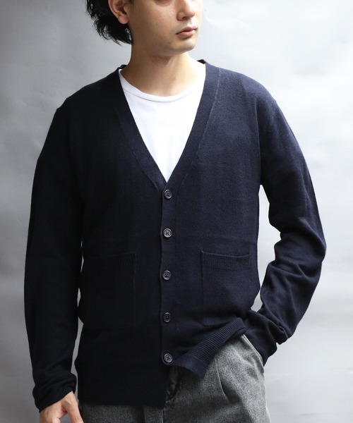 ８(eight)（エイト）の「カシミヤタッチVネックカーディガン（カーディガン/ボレロ・メンズ・ホワイト/ブラック/ベージュ/ネイビー/ワインレッド/杢グレー/グレー系その他/ブルー系その他・SMALL/MEDIUM/LARGE/X-LARGE）」の18枚目の写真