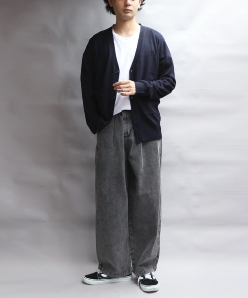 ８(eight)（エイト）の「カシミヤタッチVネックカーディガン（カーディガン/ボレロ・メンズ・ホワイト/ブラック/ベージュ/ネイビー/ワインレッド/杢グレー/グレー系その他/ブルー系その他・SMALL/MEDIUM/LARGE/X-LARGE）」の17枚目の写真