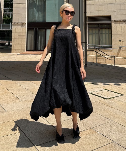 JENNE（ジェンヌ）の「ジャガードドーリーバルーンドレス（ワンピース・レディース・ブラック/イエロー・SMALL/MEDIUM/LARGE）」の3枚目の写真