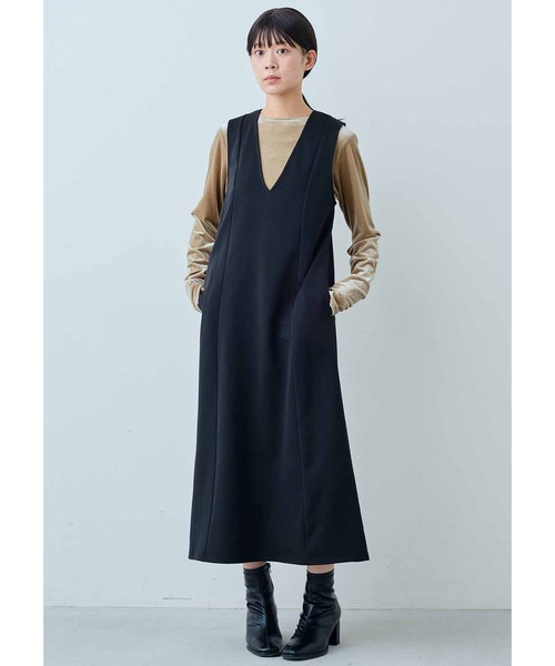 IEDIT（イディット）の「ＩＥＤＩＴ　袖シャーリングで着映えるベロアトップス（Tシャツ/カットソー・レディース・ブラウン/サックスブルー/ベージュ・LL/3L/M/L/S/4L）」の8枚目の写真