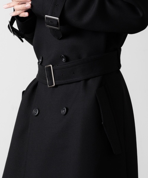ato（アトウ）の「WOOL TRENCH COAT（トレンチコート・メンズ・ブラック/カーキ・48/46/44）」の14枚目の写真
