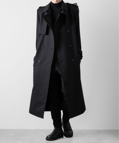 OHGA TRENCH COAT トレンチコート 予約商品] WOOL GABARDINE OVERSIZED MAXI TRENCH COAT | ウール