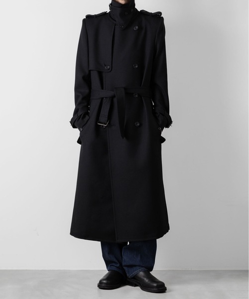コート 2000ARCHIVES HOURGLASS MAXI WOOL COAT 4BNY362 HOURGLASS MAXI WOOL COAT (BLACK) - 2000 Archives