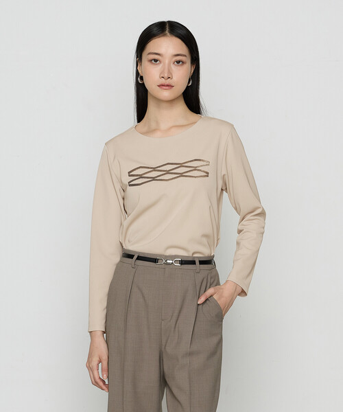 COMME CA（コムサ）の「トリアセダブルジャージー プルオーバー（Tシャツ/カットソー・レディース・オフホワイト/ベージュ/ブラック・M/L）」の21枚目の写真