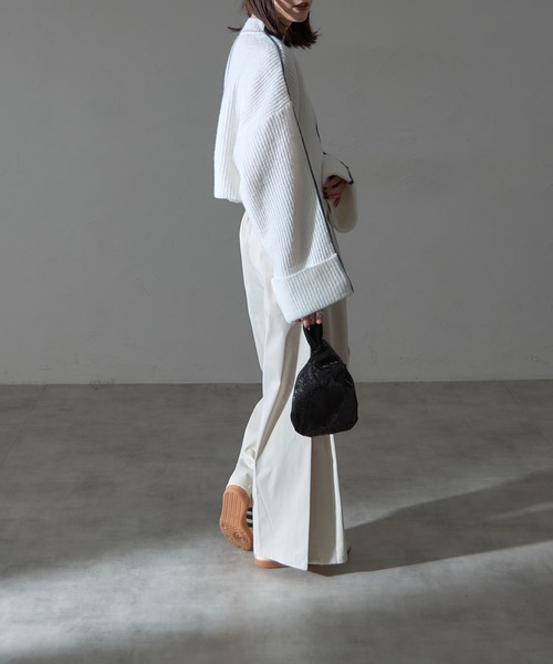 【セール】配色ラインクロップドオーバーサイズニット（ニット/セーター）｜each（イーチ）