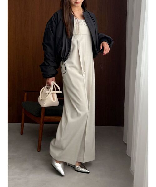 OUNNOUN（オウンノウン）の「【OUNNOUN】チュールレイヤードMA-1（MA-1・レディース・ブラック/アイボリー・MEDIUM/SMALL）」の22枚目の写真