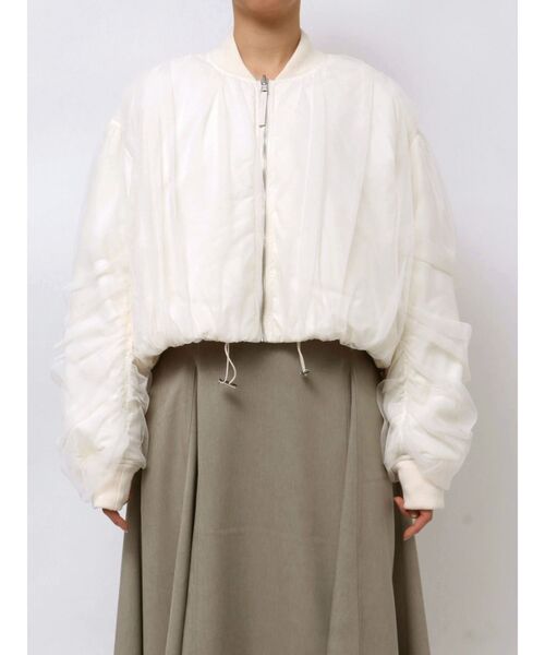 OUNNOUN（オウンノウン）の「【OUNNOUN】チュールレイヤードMA-1（MA-1・レディース・ブラック/アイボリー・MEDIUM/SMALL）」の19枚目の写真