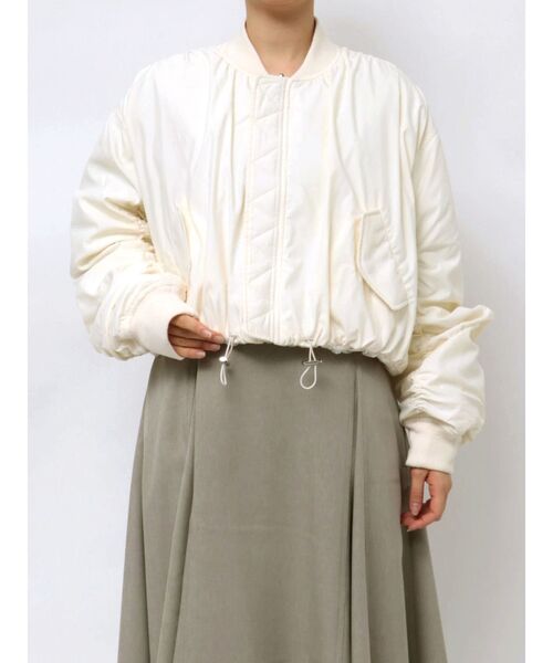 OUNNOUN（オウンノウン）の「【OUNNOUN】チュールレイヤードMA-1（MA-1・レディース・ブラック/アイボリー・MEDIUM/SMALL）」の10枚目の写真