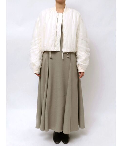 OUNNOUN（オウンノウン）の「【OUNNOUN】チュールレイヤードMA-1（MA-1・レディース・ブラック/アイボリー・MEDIUM/SMALL）」の7枚目の写真