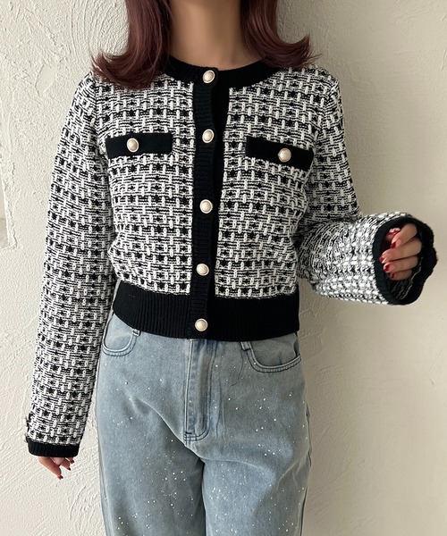 J427 美品 M ヴァレンティノ ニット ツイード ボレロ レディース J427 美品 M ヴァレンティノ ニット ツイード ボレロ レディース