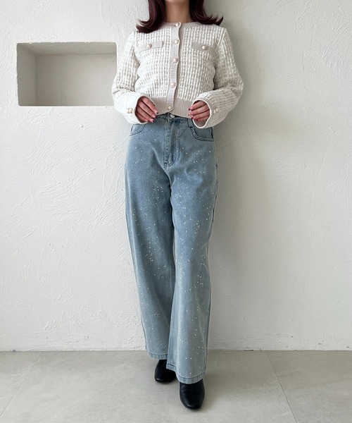 apres jour(アプレジュール)の「【SETUP着用可能】ツイードニットカーディガン【ZOZOTOWN限定アイテム】(カーディガン/ボレロ・レディース・ブラック/ボルドー/ホワイト・X-LARGE/フリー)」の14枚目の写真