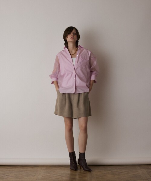 Diagram（ダイアグラム）の「リネンライクショートパンツ（その他パンツ・レディース・ベージュ/ブラック・36/38）」の3枚目の写真