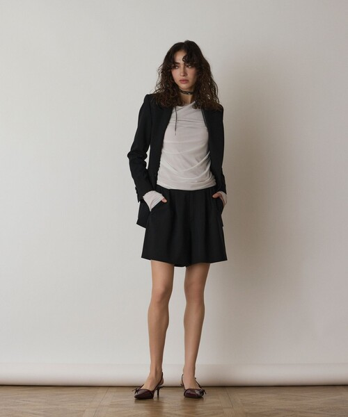 Diagram（ダイアグラム）の「リネンライクショートパンツ（その他パンツ・レディース・ベージュ/ブラック・36/38）」の8枚目の写真