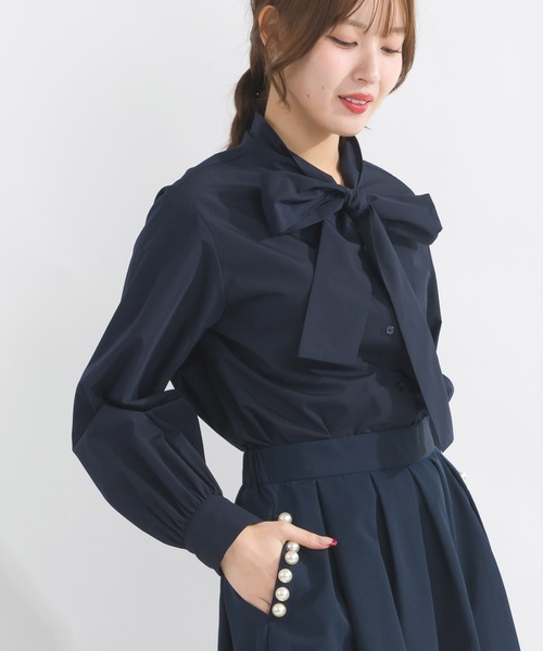 PICCIN（ピッチン）の「ブロードリボンタイブラウス（シャツ/ブラウス・レディース・オフホワイト/サックスブルー/ネイビー・M）」の16枚目の写真