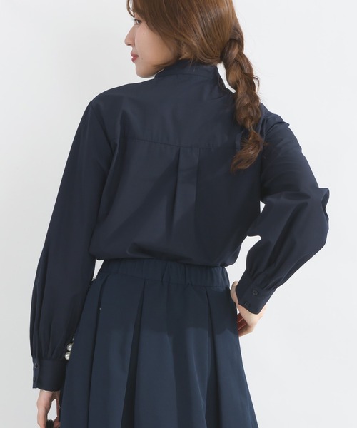 PICCIN（ピッチン）の「ブロードリボンタイブラウス（シャツ/ブラウス・レディース・オフホワイト/サックスブルー/ネイビー・M）」の15枚目の写真