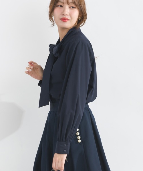 PICCIN（ピッチン）の「ブロードリボンタイブラウス（シャツ/ブラウス・レディース・オフホワイト/サックスブルー/ネイビー・M）」の14枚目の写真