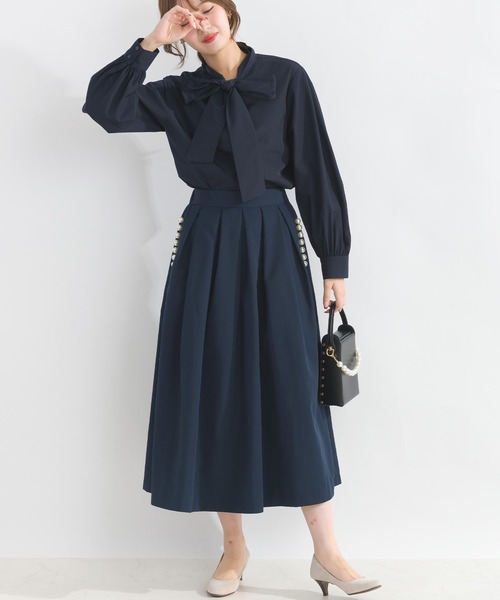 PICCIN（ピッチン）の「ブロードリボンタイブラウス（シャツ/ブラウス・レディース・オフホワイト/サックスブルー/ネイビー・M）」の17枚目の写真