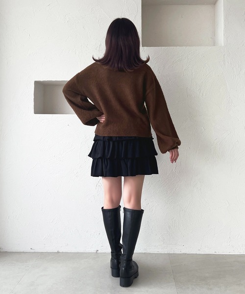 apres jour(アプレジュール)の「ラッピングリボンニット【ZOZOTOWN限定アイテム】(ニット/セーター・レディース・オフホワイト/グレー/ブラウン系その他/ボルドー・X-LARGE/フリー)」の22枚目の写真