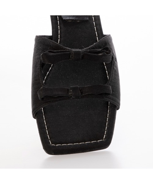 【クッション入り・柔らかい】スクエアリボンフラットサンダルIY5634