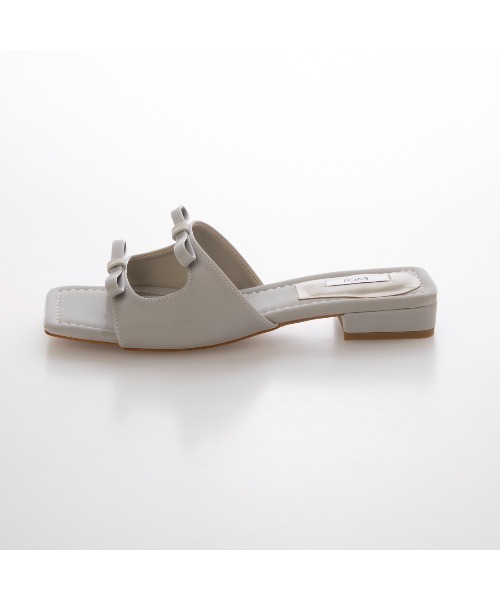 【クッション入り・柔らかい】スクエアリボンフラットサンダルIY5634